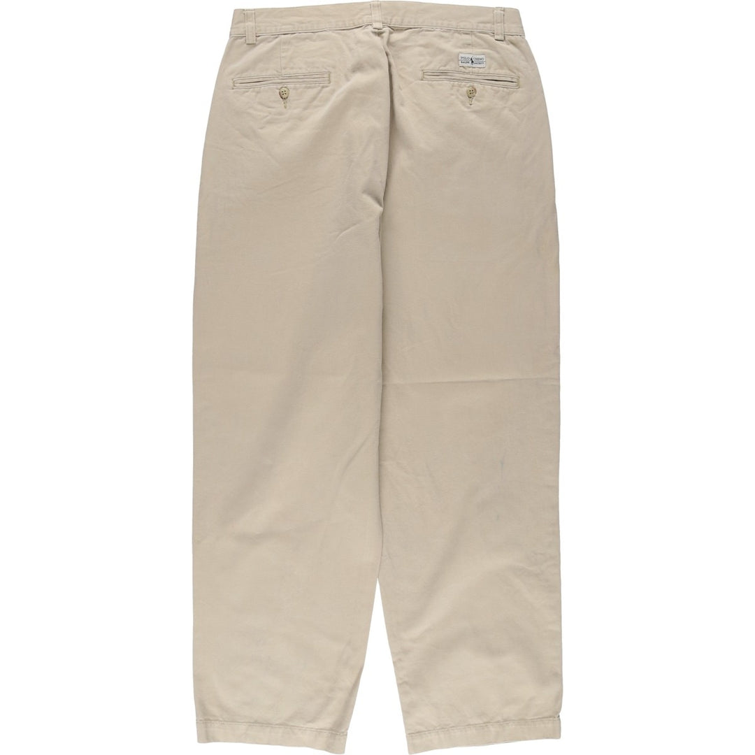 Ralph Lauren POLO by Ralph Lauren Two-pleat Chino Pants for Men, W32 equivalent cotton Beige type Vintage Second Hand