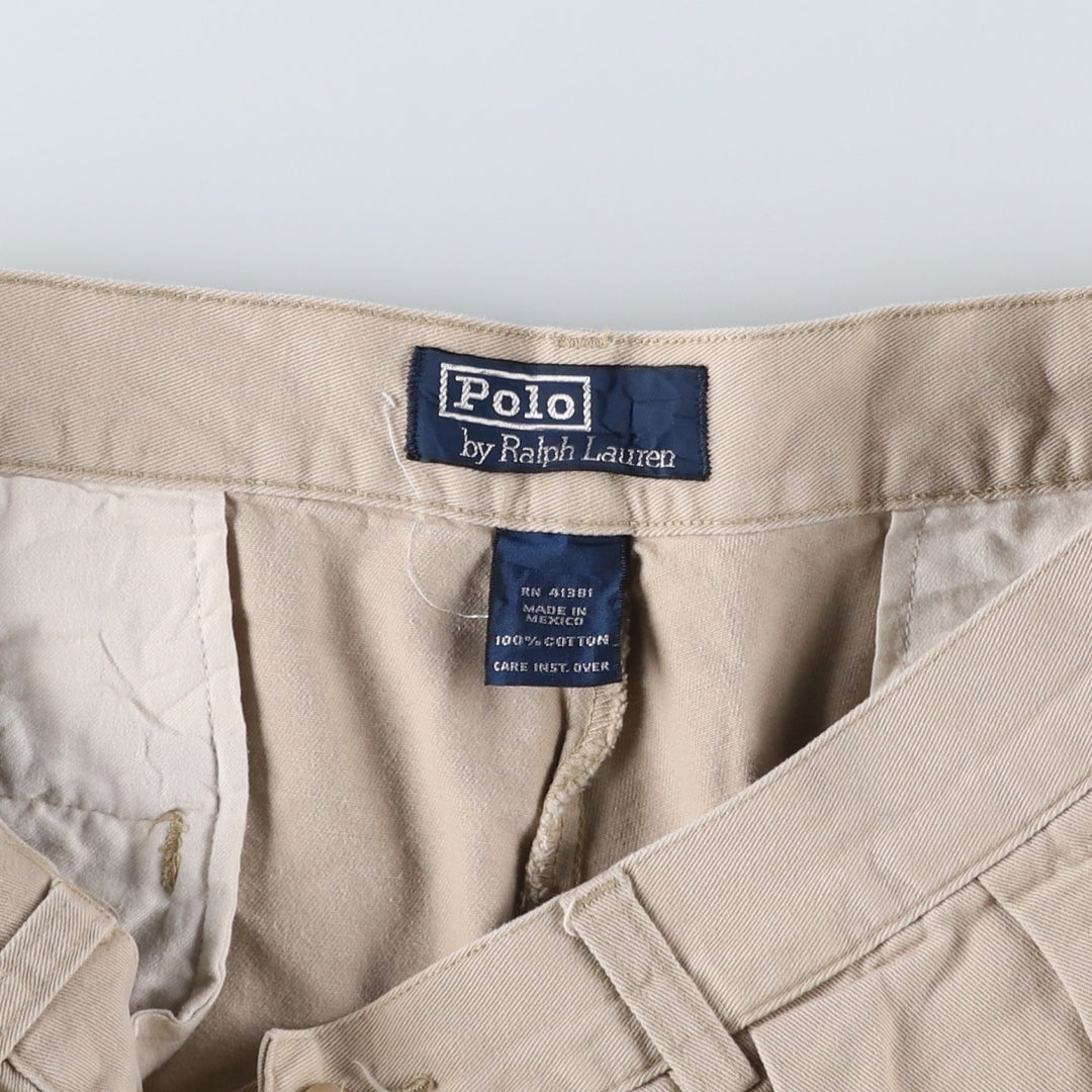 Ralph Lauren POLO by Ralph Lauren Two-pleat Chino Pants for Men, W32 equivalent cotton Beige type Vintage Second Hand