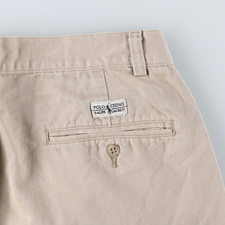 Ralph Lauren POLO by Ralph Lauren Two-pleat Chino Pants for Men, W32 equivalent cotton Beige type Vintage Second Hand