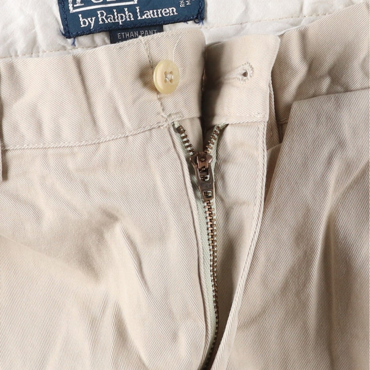 Ralph Lauren POLO by Ralph Lauren ETHAN PANT Two-pleat Chino Pants Men's W30 equivalent cotton ivory Vintage Second Hand
