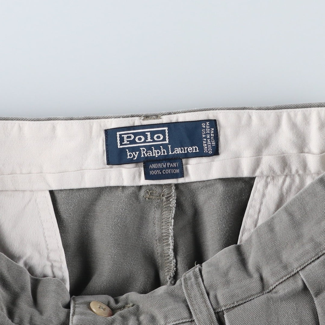Ralph Lauren POLO by Ralph Lauren ANDREW PANT Two-pleat Chino Pants Men's W30 equivalent cotton Khaki type Vintage Second Hand