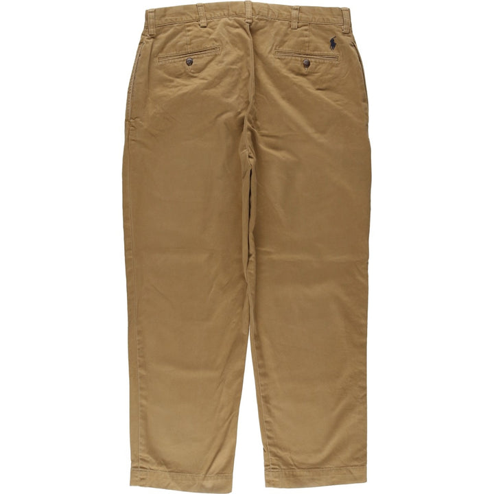 Ralph Lauren POLO by Ralph Lauren ETHAN PANT Two-pleat chino pants for men, size W34 cotton beige type brown Vintage Second Hand
