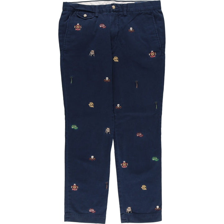 Ralph Lauren POLO RALPH LAUREN all-over print chino pants, men's size W34 cotton navy blue type Vintage Second Hand