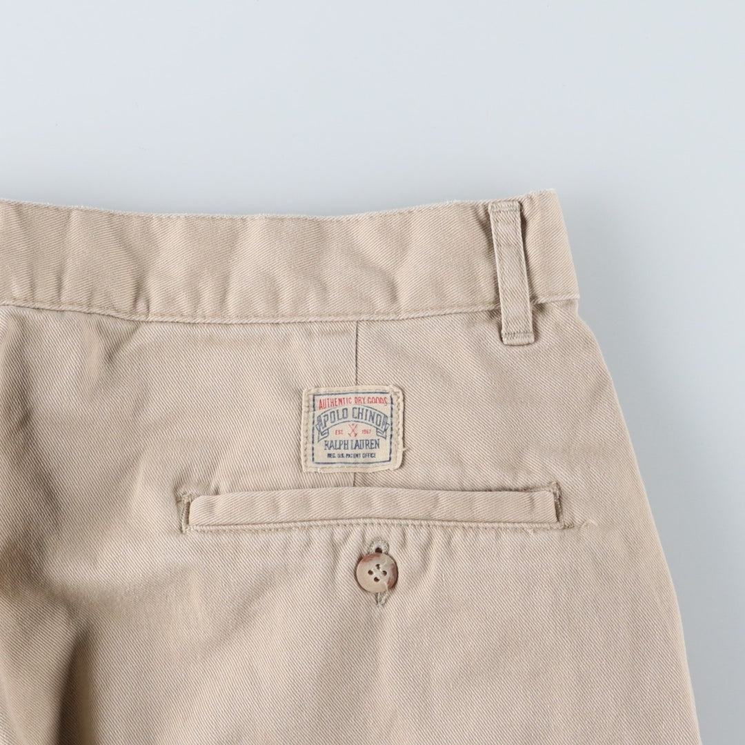 Ralph Lauren POLO by Ralph Lauren Two-pleat Chino Pants for Men, W32 equivalent cotton Beige type Vintage Second Hand