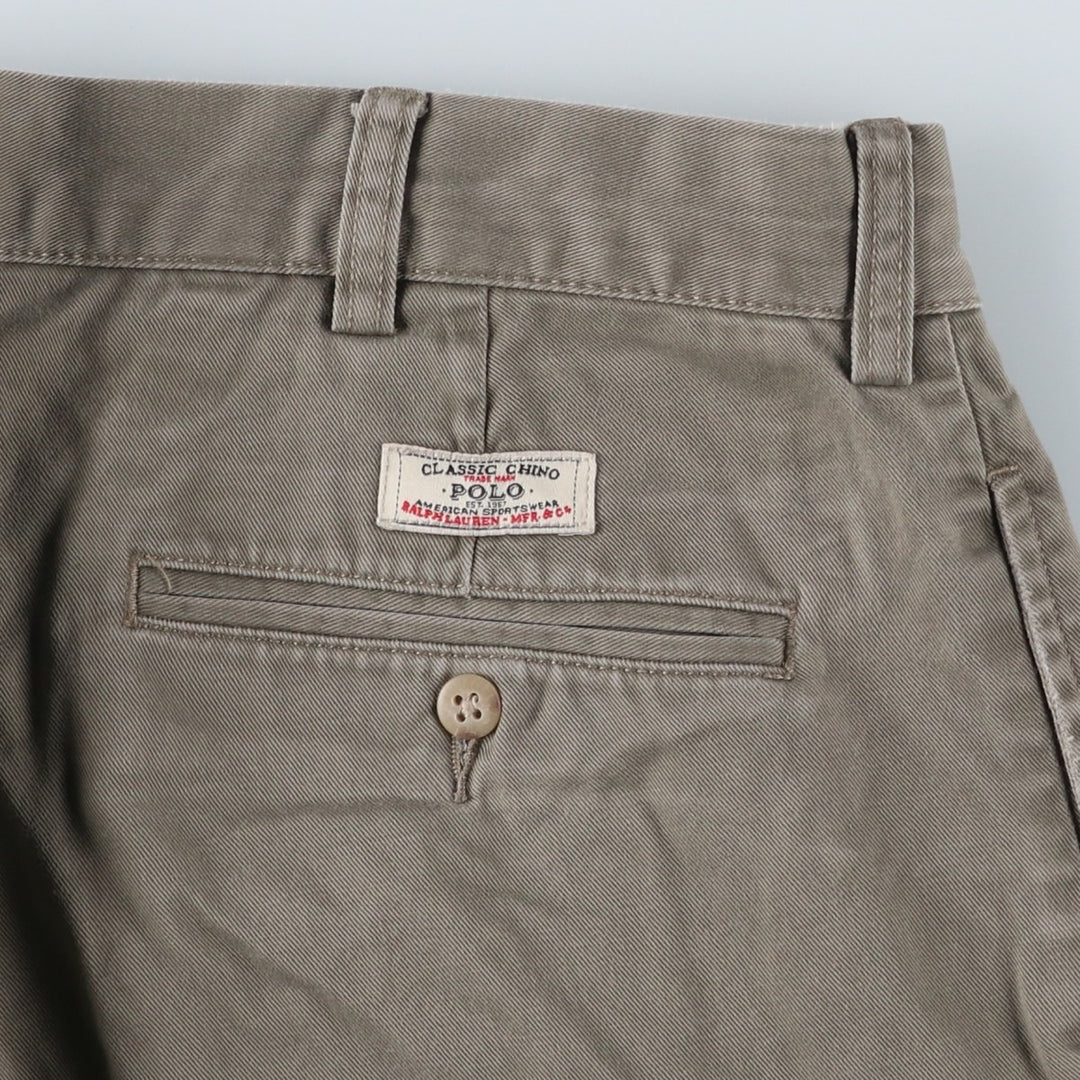 Ralph Lauren POLO by Ralph Lauren ANDREW PANT Two-pleat chino pants for men, equivalent to W34 cotton Khaki type Vintage Second Hand