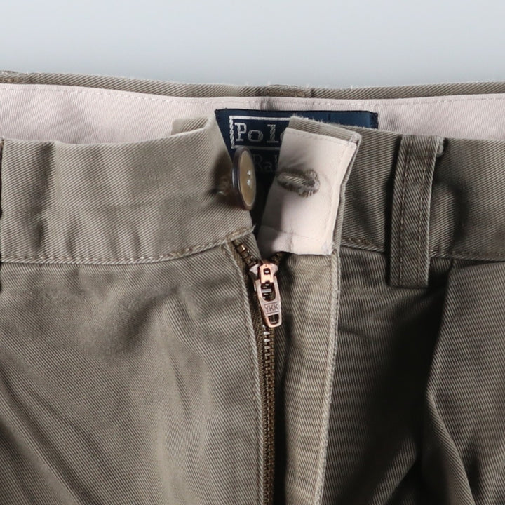 Ralph Lauren POLO by Ralph Lauren ANDREW PANT Two-pleat chino pants for men, equivalent to W34 cotton Khaki type Vintage Second Hand
