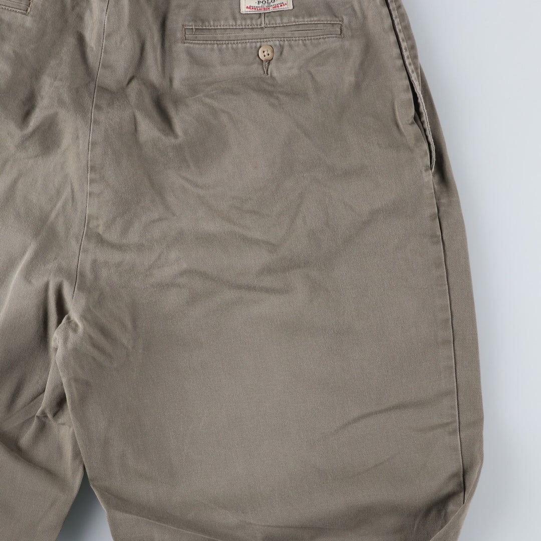 Ralph Lauren POLO by Ralph Lauren ANDREW PANT Two-pleat chino pants for men, equivalent to W34 cotton Khaki type Vintage Second Hand