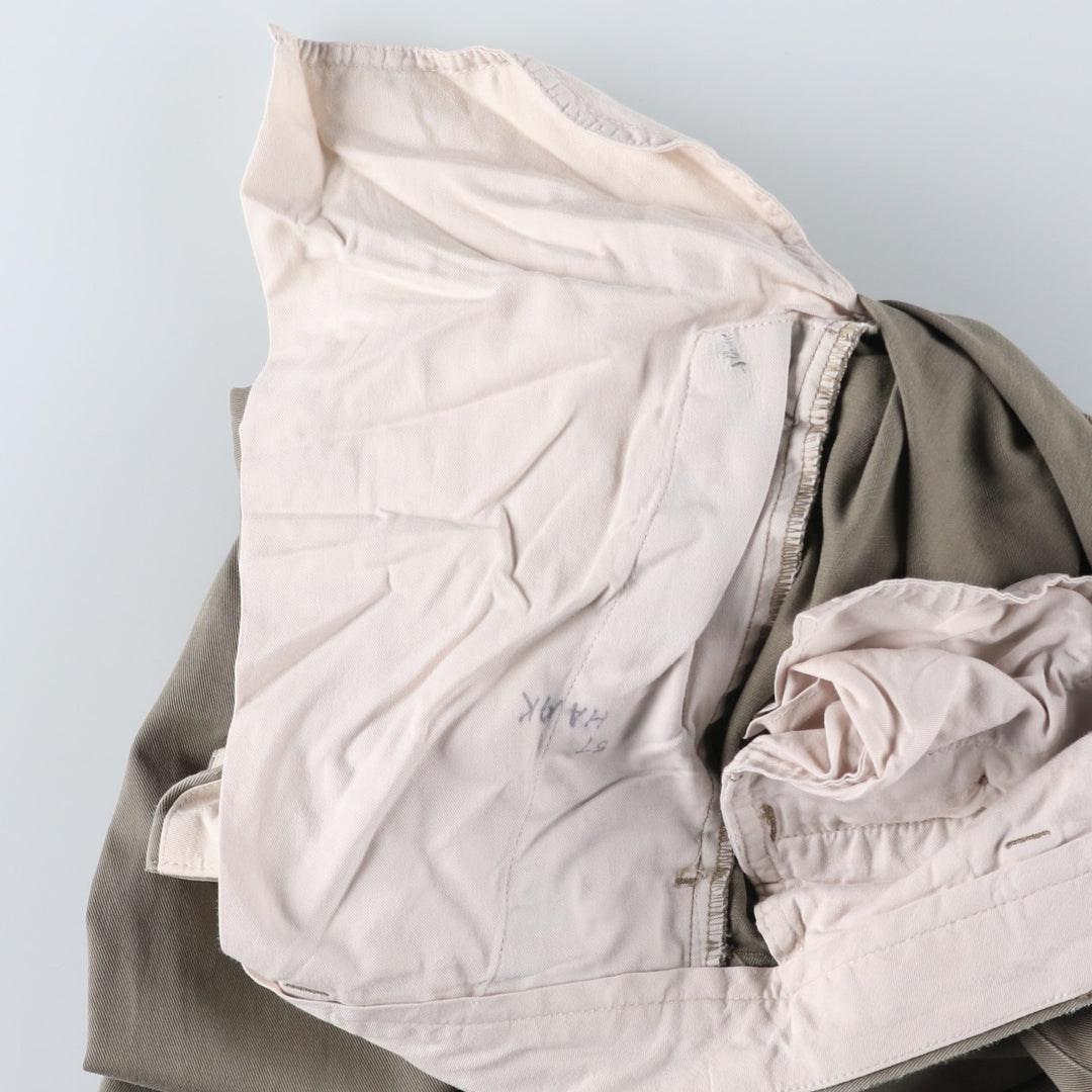 Ralph Lauren POLO by Ralph Lauren ANDREW PANT Two-pleat chino pants for men, equivalent to W34 cotton Khaki type Vintage Second Hand