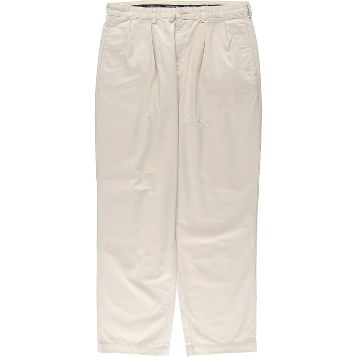 Ralph Lauren Polo Ralph Lauren Two-pleat Chino Pants for Men, W35 cotton ivory Vintage Second Hand