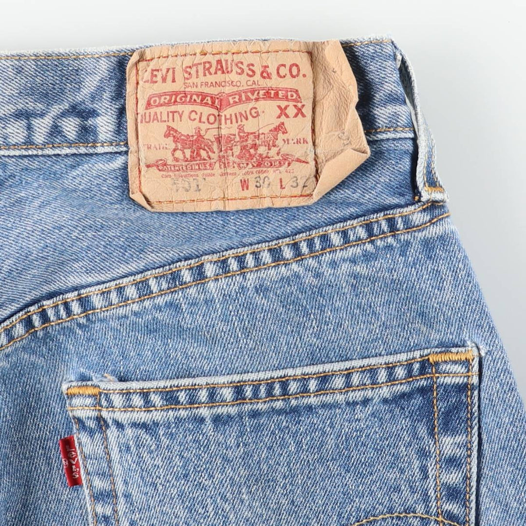 00'S Levi's 501 straight denim pants for men, W30 equivalent cotton blue type Vintage Second Hand