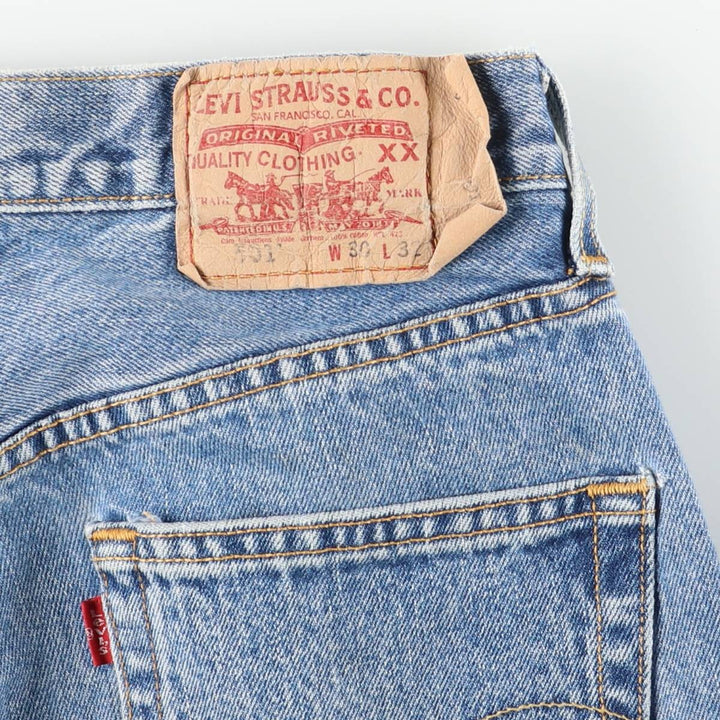 00'S Levi's 501 straight denim pants for men, W30 equivalent cotton blue type Vintage Second Hand