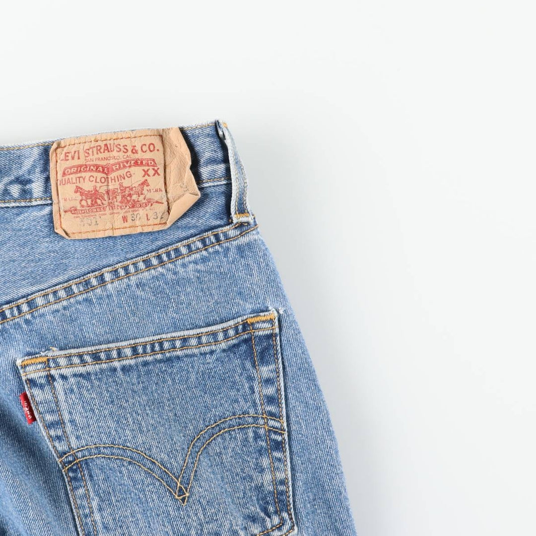 00'S Levi's 501 straight denim pants for men, W30 equivalent cotton blue type Vintage Second Hand