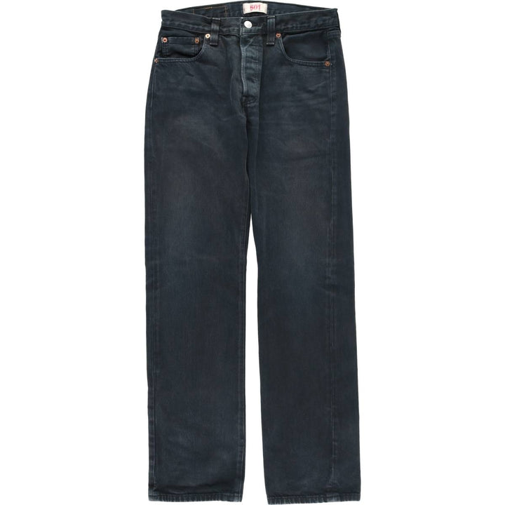 Levi's 501 Euro Model Black Denim Straight Leg Denim Pants, Men's Size W30 cotton black type Vintage Second Hand