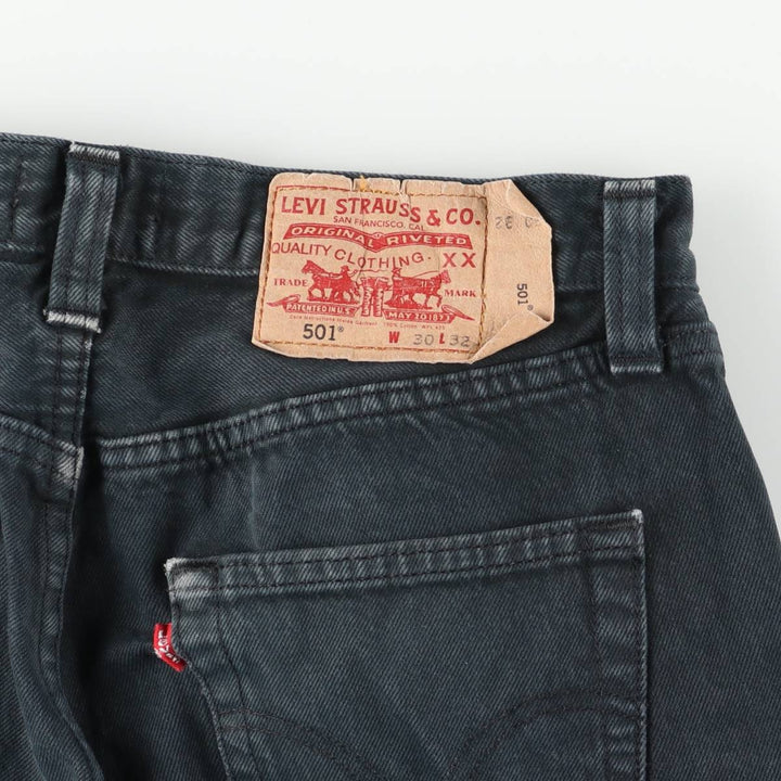 Levi's 501 Euro Model Black Denim Straight Leg Denim Pants, Men's Size W30 cotton black type Vintage Second Hand