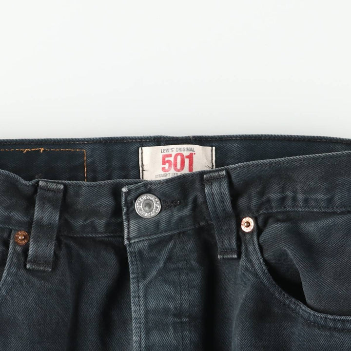 Levi's 501 Euro Model Black Denim Straight Leg Denim Pants, Men's Size W30 cotton black type Vintage Second Hand