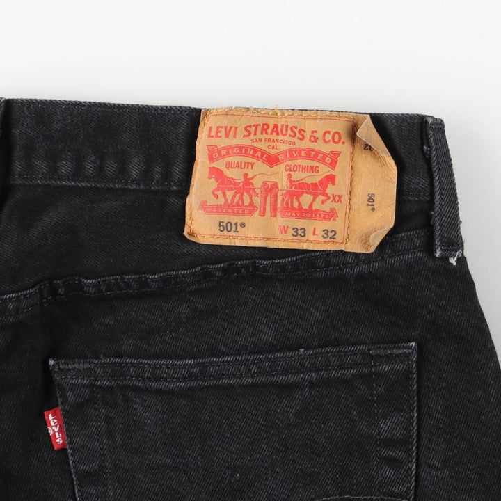 Levi's 501 Black Denim Straight Denim Pants for Men, W32 equivalent cotton black type Vintage Second Hand