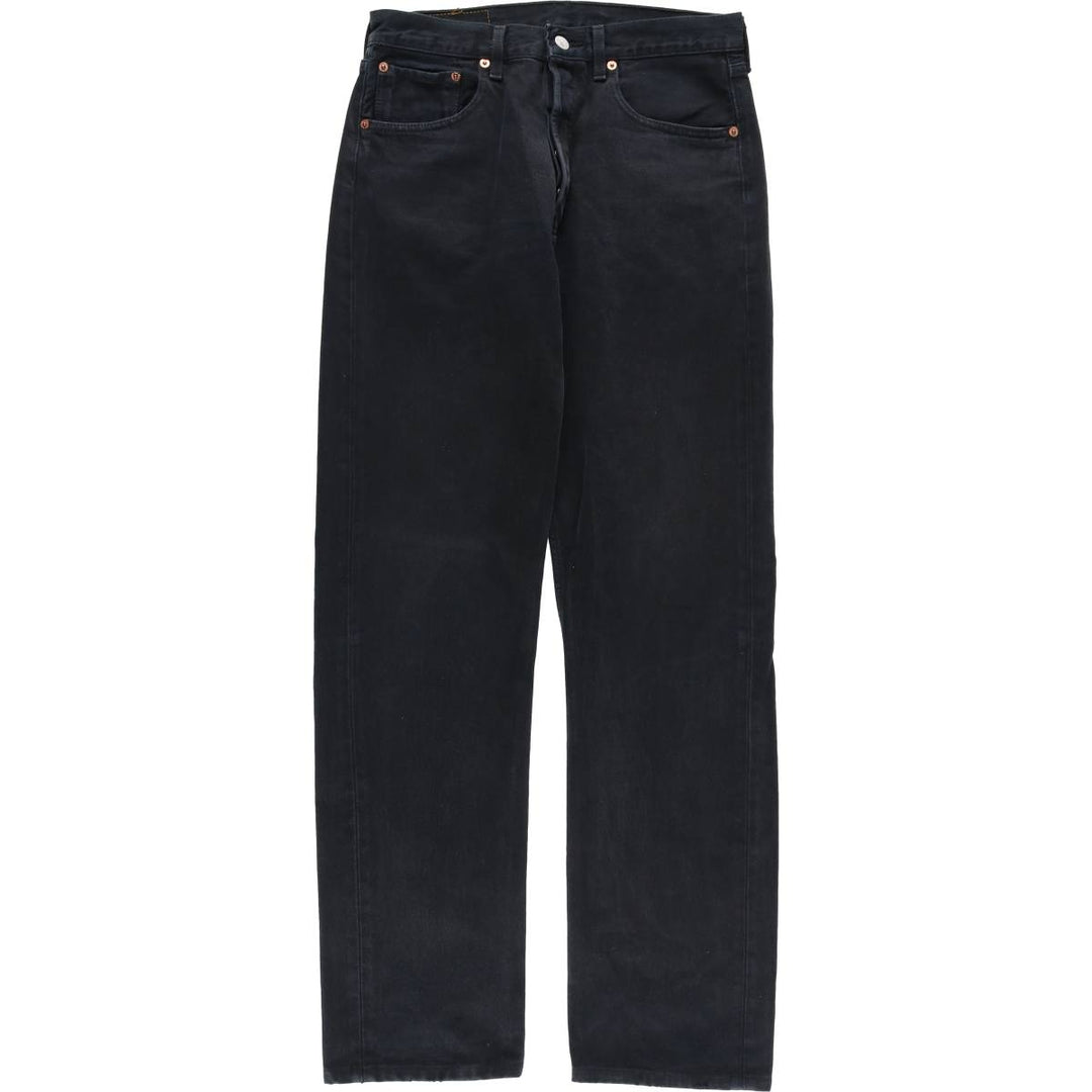 Levi's 501 Euro Model Black Denim Straight Leg Denim Pants, Men's Size W30 cotton black type Vintage Second Hand