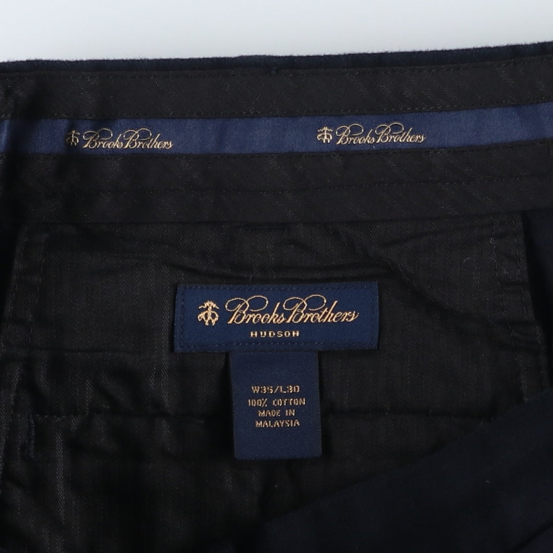 Brooks Brothers HUDSON Men's Cotton Slacks, Size W35 cotton navy blue type Vintage Second Hand