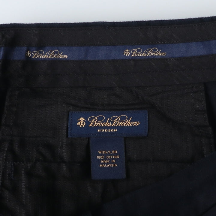 Brooks Brothers HUDSON Men's Cotton Slacks, Size W35 cotton navy blue type Vintage Second Hand