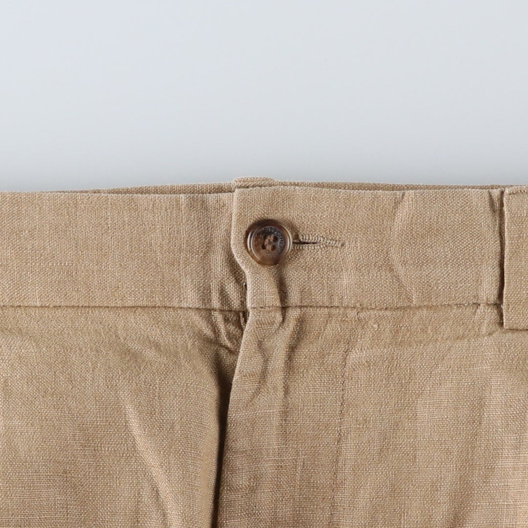 Brooks Brothers 346 Two-pleat Linen Pants, Men's Size 34 (equivalent to W34) linen Beige type Vintage Second Hand