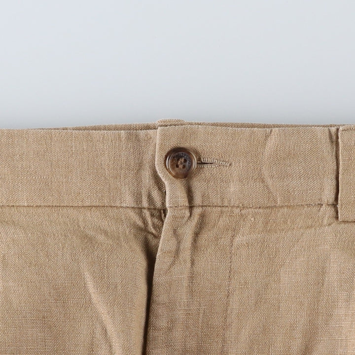 Brooks Brothers 346 Two-pleat Linen Pants, Men's Size 34 (equivalent to W34) linen Beige type Vintage Second Hand