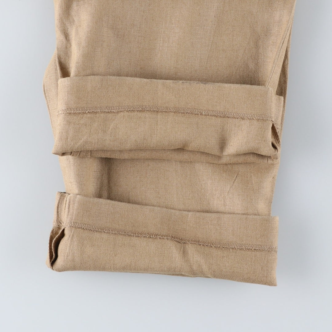 Brooks Brothers 346 Two-pleat Linen Pants, Men's Size 34 (equivalent to W34) linen Beige type Vintage Second Hand