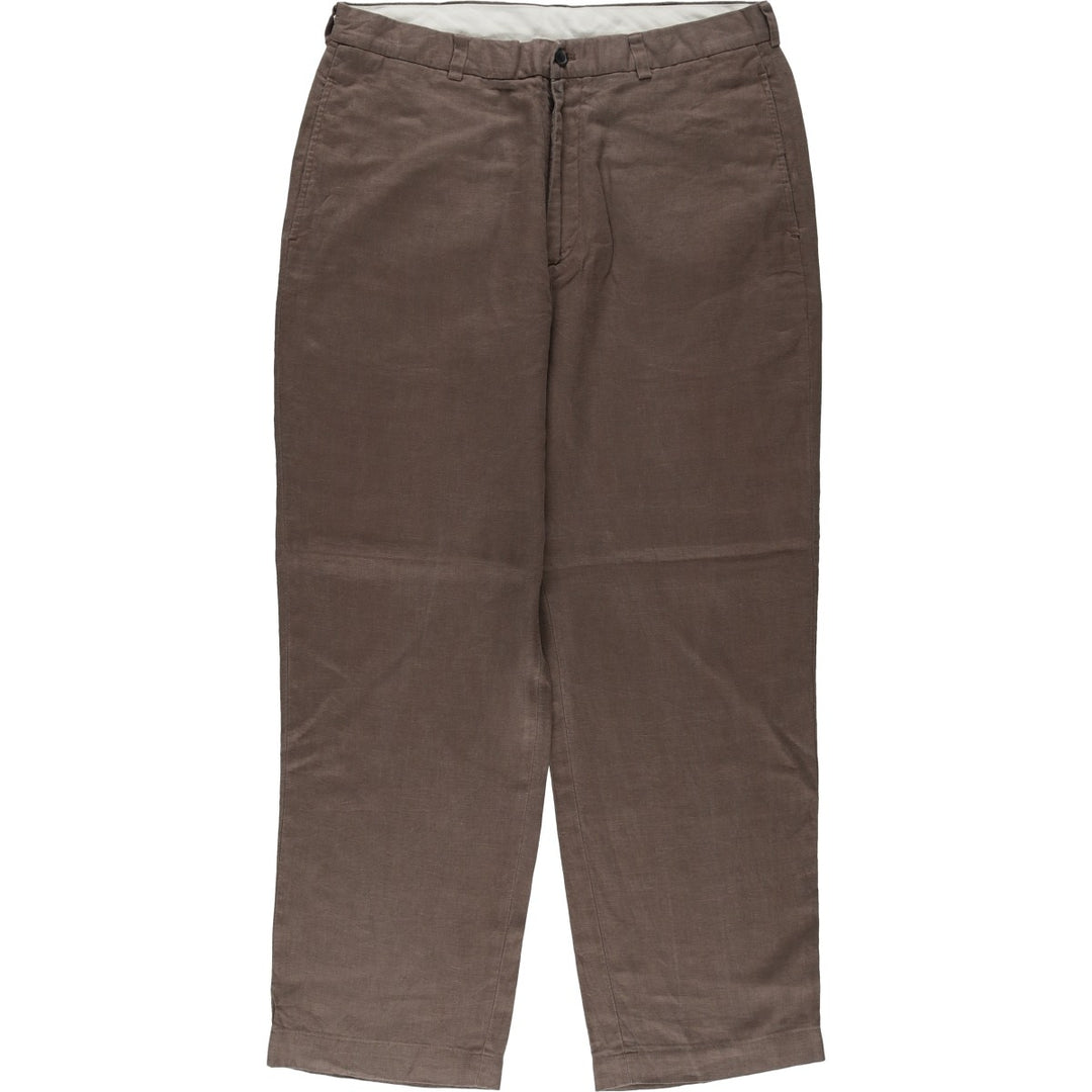 Brooks Brothers 346 Linen Pants, Men's Size 35 (equivalent to a W35) linen brown type Vintage Second Hand