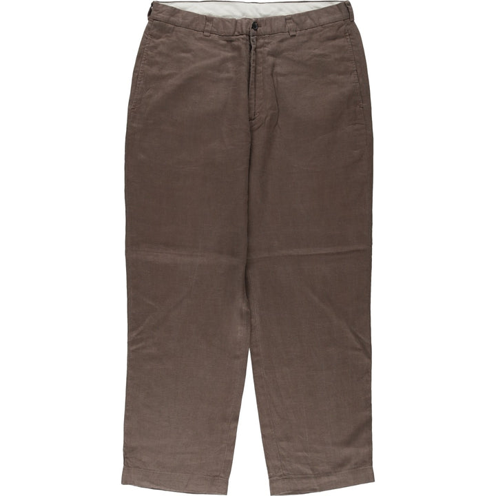 Brooks Brothers 346 Linen Pants, Men's Size 35 (equivalent to a W35) linen brown type Vintage Second Hand