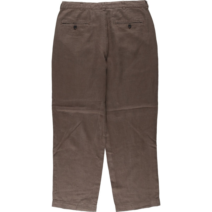 Brooks Brothers 346 Linen Pants, Men's Size 35 (equivalent to a W35) linen brown type Vintage Second Hand