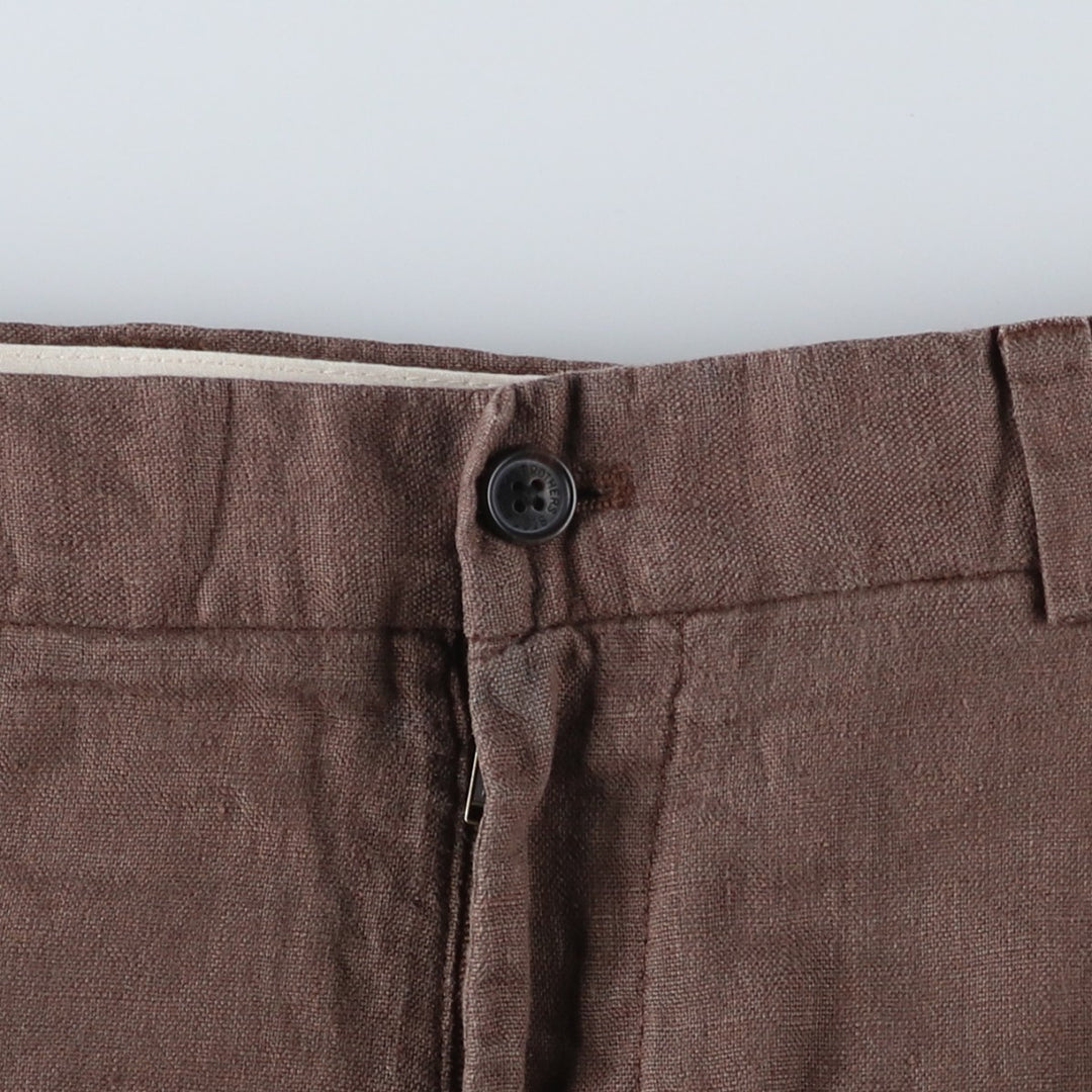 Brooks Brothers 346 Linen Pants, Men's Size 35 (equivalent to a W35) linen brown type Vintage Second Hand