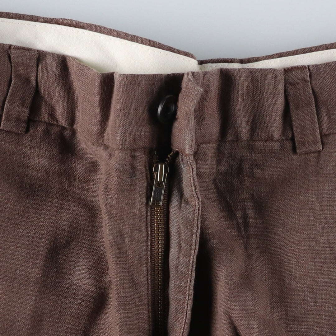 Brooks Brothers 346 Linen Pants, Men's Size 35 (equivalent to a W35) linen brown type Vintage Second Hand