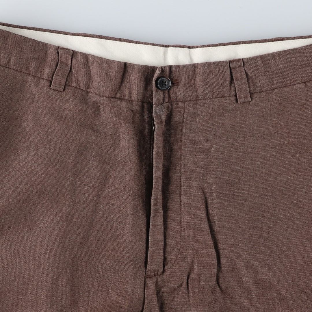 Brooks Brothers 346 Linen Pants, Men's Size 35 (equivalent to a W35) linen brown type Vintage Second Hand