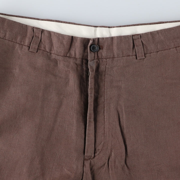 Brooks Brothers 346 Linen Pants, Men's Size 35 (equivalent to a W35) linen brown type Vintage Second Hand