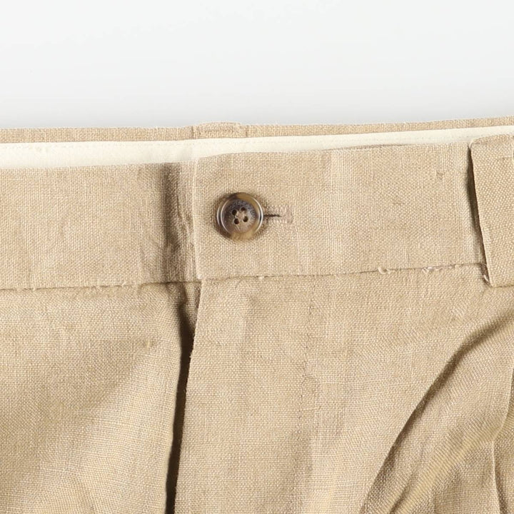 Brooks Brothers 346 Two-pleat Linen Pants Slacks Men's W35 equivalent linen Beige type Vintage Second Hand