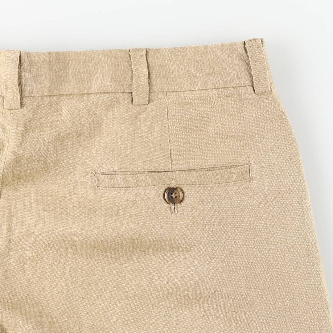 Brooks Brothers 346 Two-pleat Linen Pants Slacks Men's W35 equivalent linen Beige type Vintage Second Hand