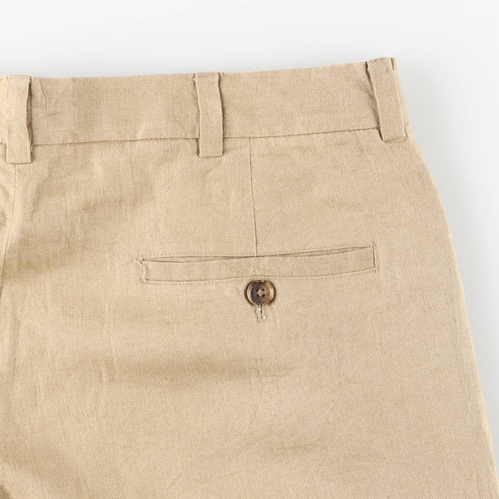Brooks Brothers 346 Two-pleat Linen Pants Slacks Men's W35 equivalent linen Beige type Vintage Second Hand