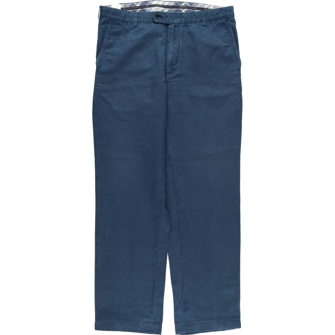 Brooks Brothers Clark Fit Linen Pants, Men's Size 35 linen navy blue type Vintage Second Hand
