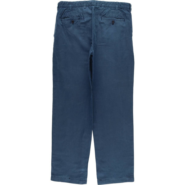 Brooks Brothers Clark Fit Linen Pants, Men's Size 35 linen navy blue type Vintage Second Hand