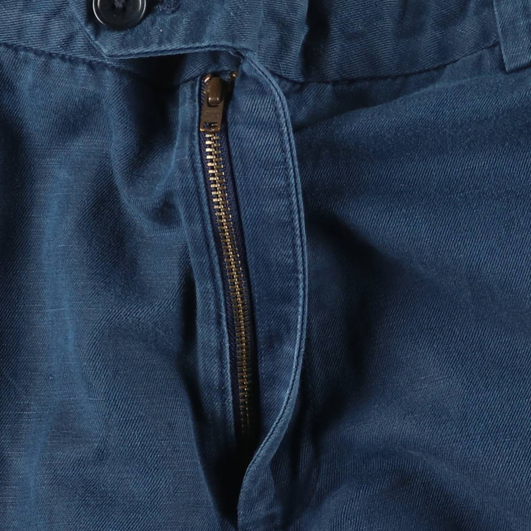 Brooks Brothers Clark Fit Linen Pants, Men's Size 35 linen navy blue type Vintage Second Hand