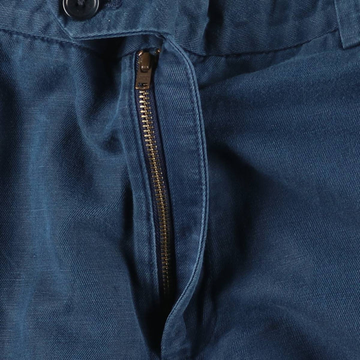 Brooks Brothers Clark Fit Linen Pants, Men's Size 35 linen navy blue type Vintage Second Hand