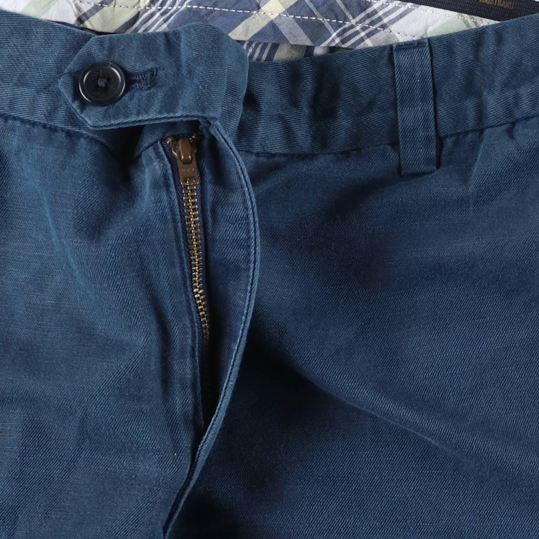 Brooks Brothers Clark Fit Linen Pants, Men's Size 35 linen navy blue type Vintage Second Hand