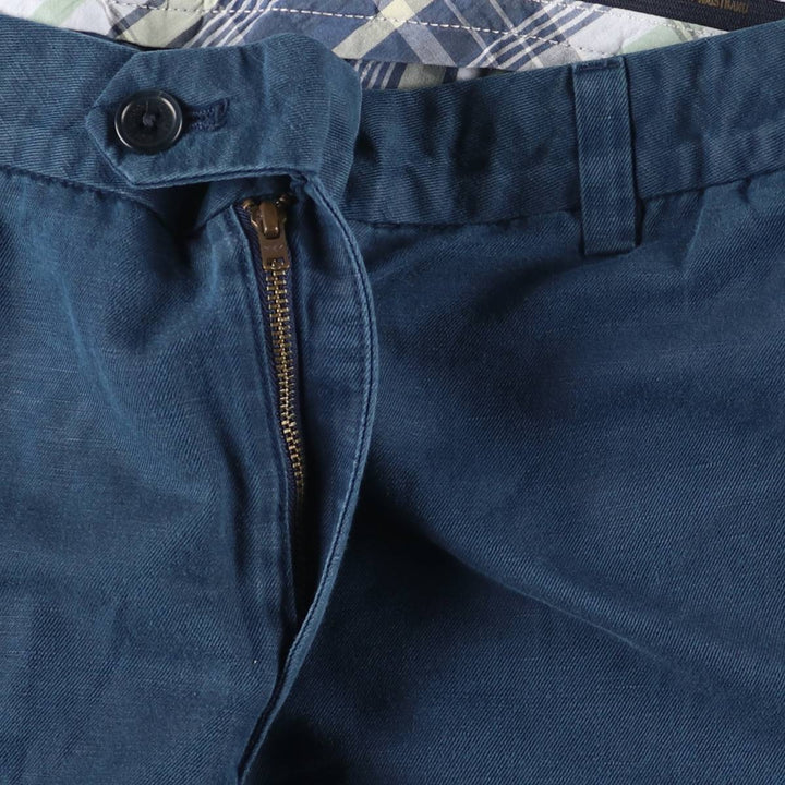 Brooks Brothers Clark Fit Linen Pants, Men's Size 35 linen navy blue type Vintage Second Hand