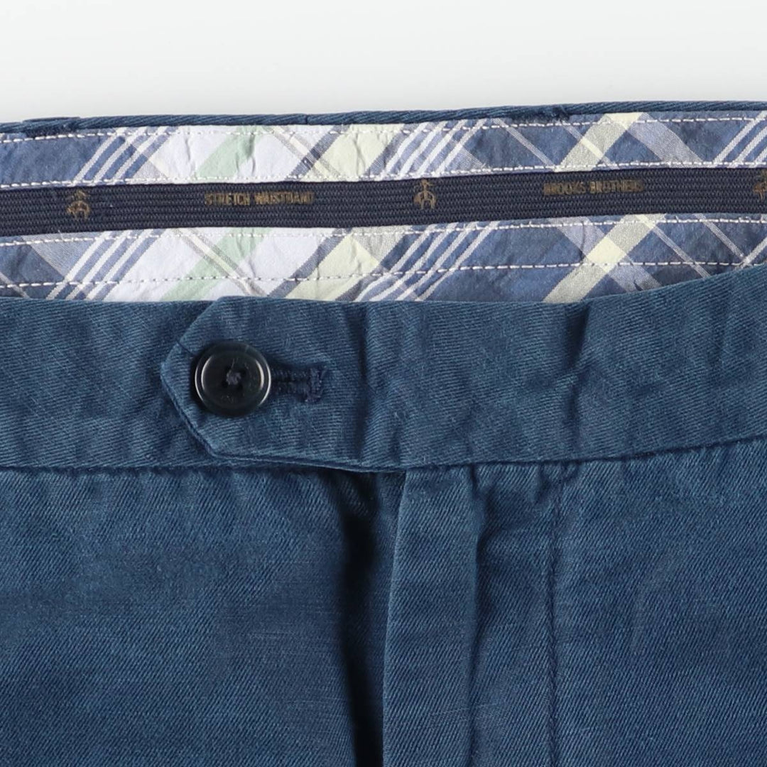 Brooks Brothers Clark Fit Linen Pants, Men's Size 35 linen navy blue type Vintage Second Hand