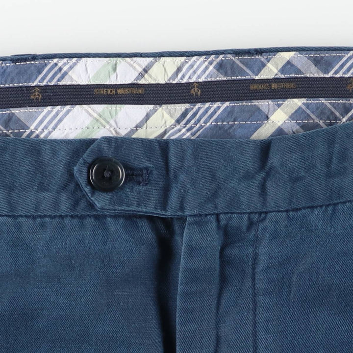 Brooks Brothers Clark Fit Linen Pants, Men's Size 35 linen navy blue type Vintage Second Hand