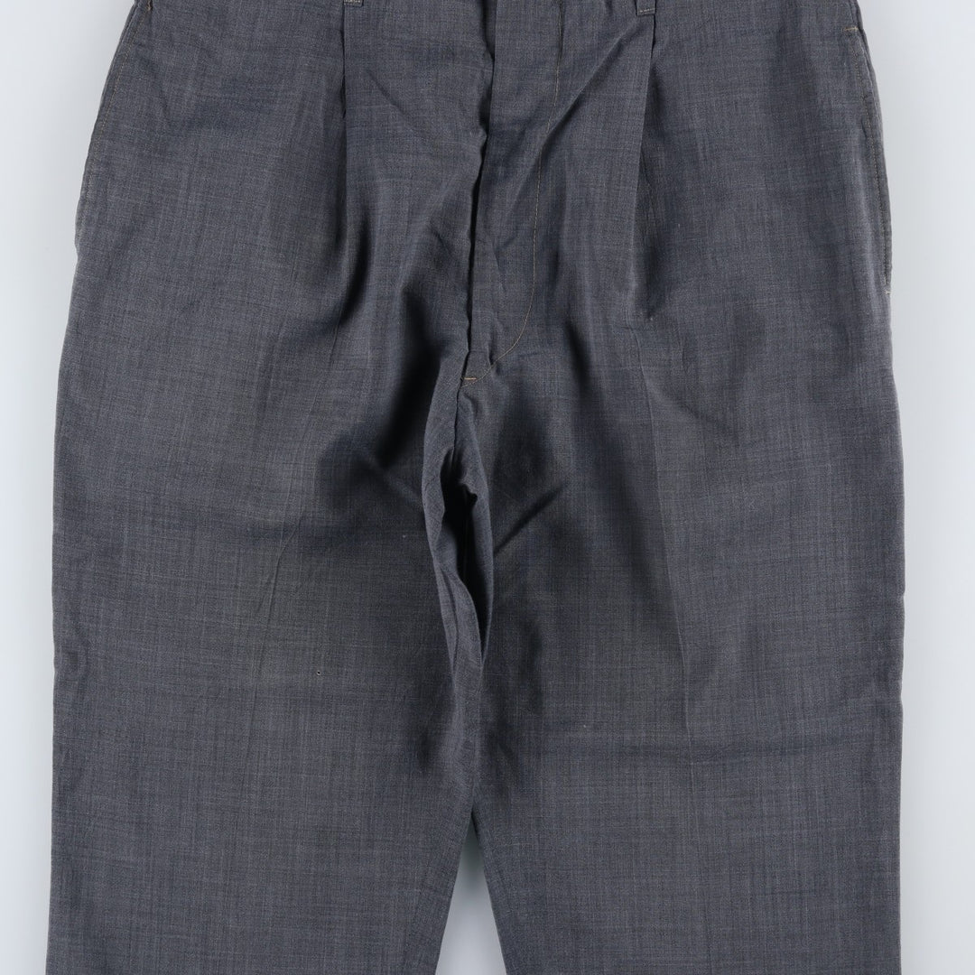 Vintage 50s-60'S Men's One-Tuck Slacks, Size W34 unclear gray type Vintage Second Hand