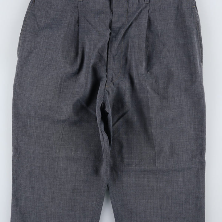 Vintage 50s-60'S Men's One-Tuck Slacks, Size W34 unclear gray type Vintage Second Hand