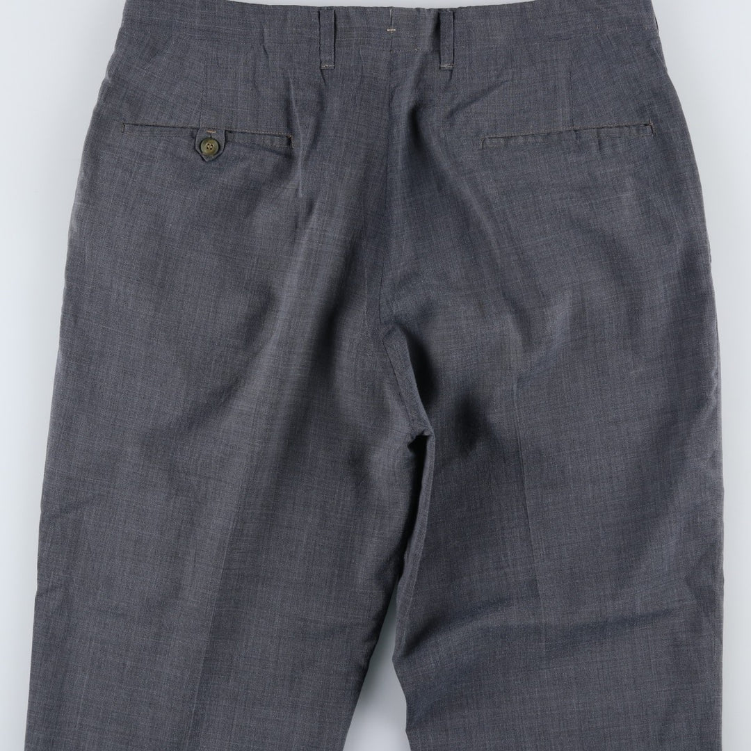 Vintage 50s-60'S Men's One-Tuck Slacks, Size W34 unclear gray type Vintage Second Hand