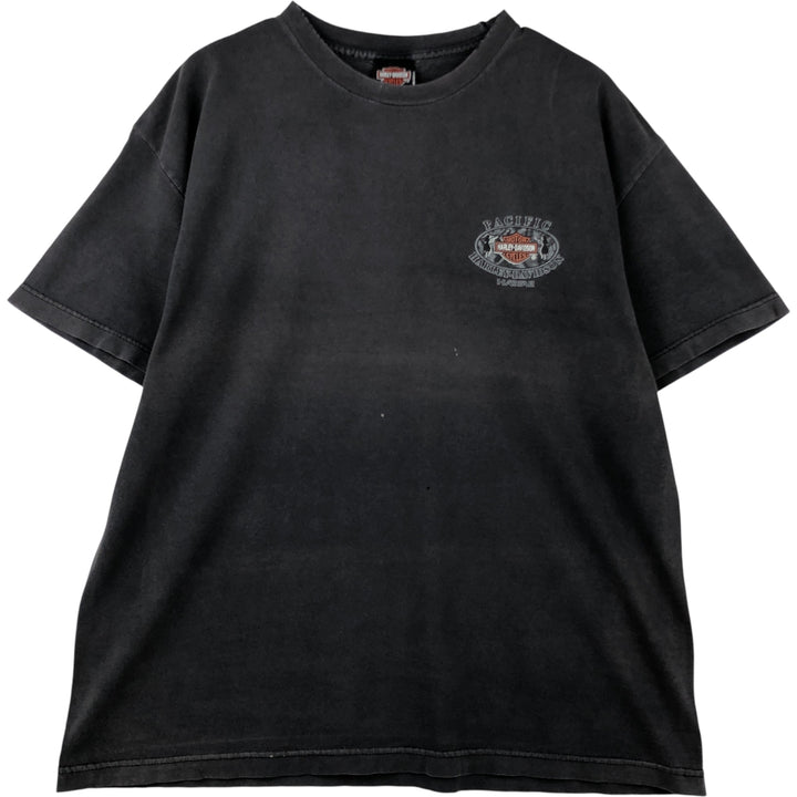 90'S Harley-Davidson Motorcycle Bike T-Shirt, Made in USA, Men's Size XL cotton Charcoal Vintage Second Hand