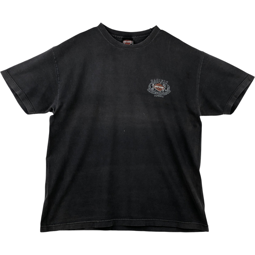 90'S Harley-Davidson Motorcycle Bike T-Shirt, Made in USA, Men's Size XL cotton Charcoal Vintage Second Hand