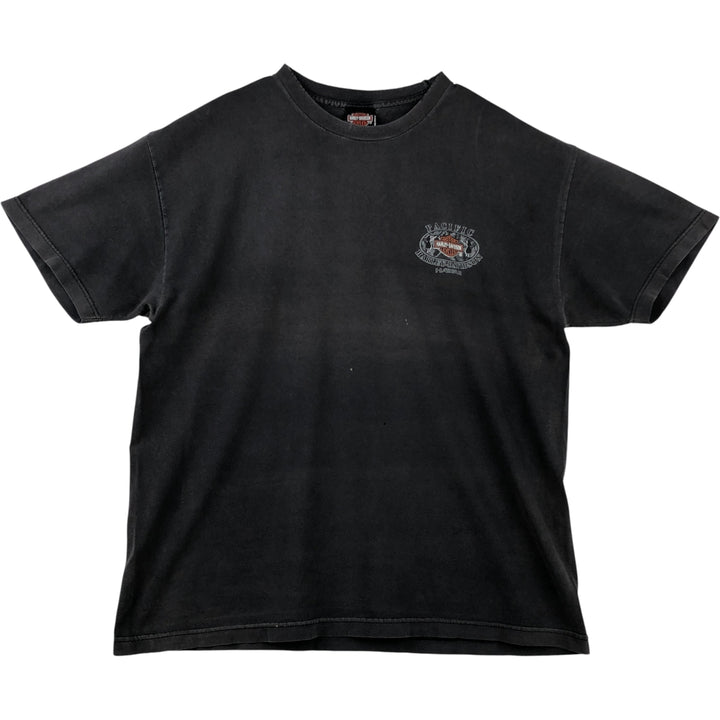 90'S Harley-Davidson Motorcycle Bike T-Shirt, Made in USA, Men's Size XL cotton Charcoal Vintage Second Hand